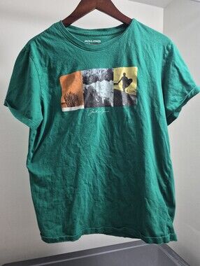 Jack & Jones Green Graphic Crew Neck T-Shirt